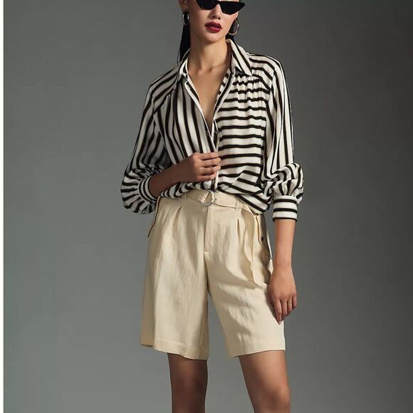 NWT Anthropologie Wide-Leg Shorts Size 4 - Picture 1 of 6